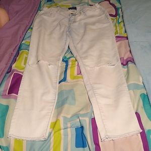 Kids white washed ripped skinny jeans